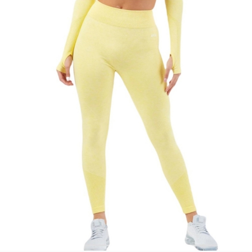 AYBL Motion Seamless Workout Leggings Size Small Yellow Yoga Pilates